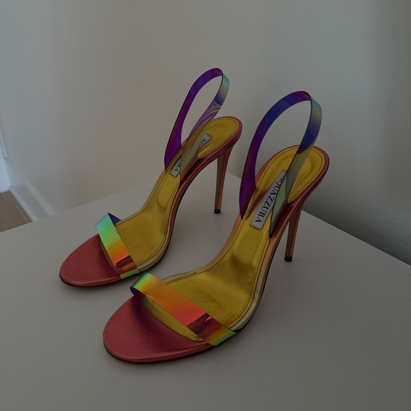 Aquazzura 105mm So Nude Iridescent Plexi Sandals - Picture 2 of 4